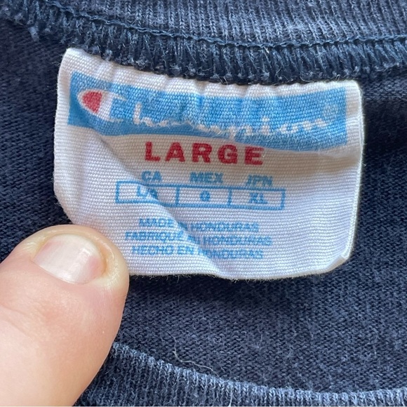 Black Champion “C” Big Logo T-shirt Men Size Large - Picture 4 of 6